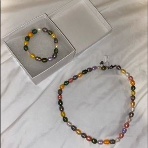 Beaded necklace and bracelet